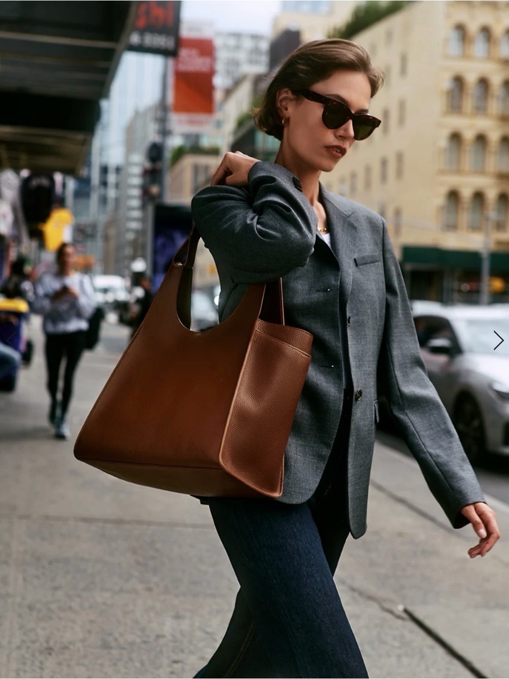 Cuyana Double Loop Satchel | Dark Chestnut